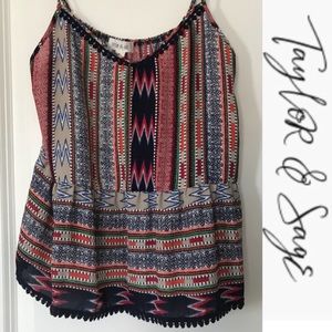 🌈 Multi colored tribal crop tank